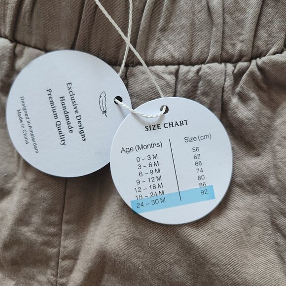 NWT Donsje Kilan Elastic Waist Pants in Light Stone Gray, 24m-30m - Picture 6 of 8